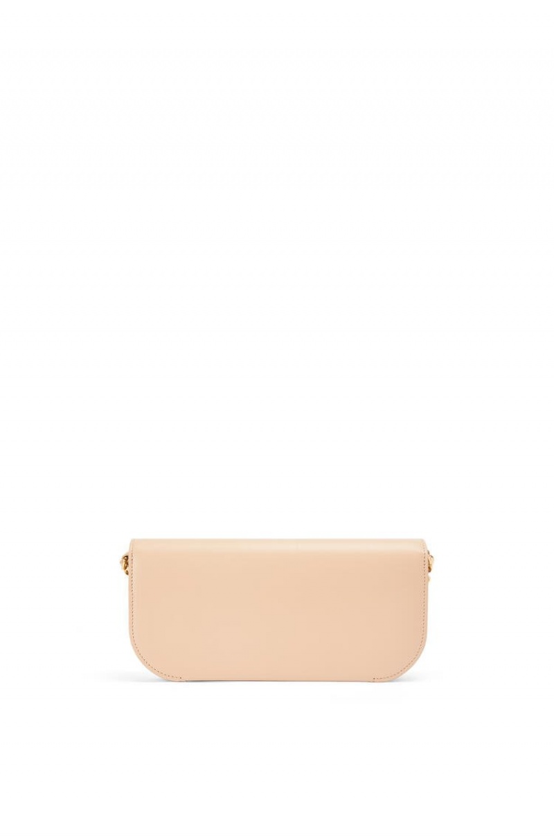 Bolsa De Hombro Loewe Goya Long Chain Clutch in silk calfskin Mujer Nude | 910FDZQWP