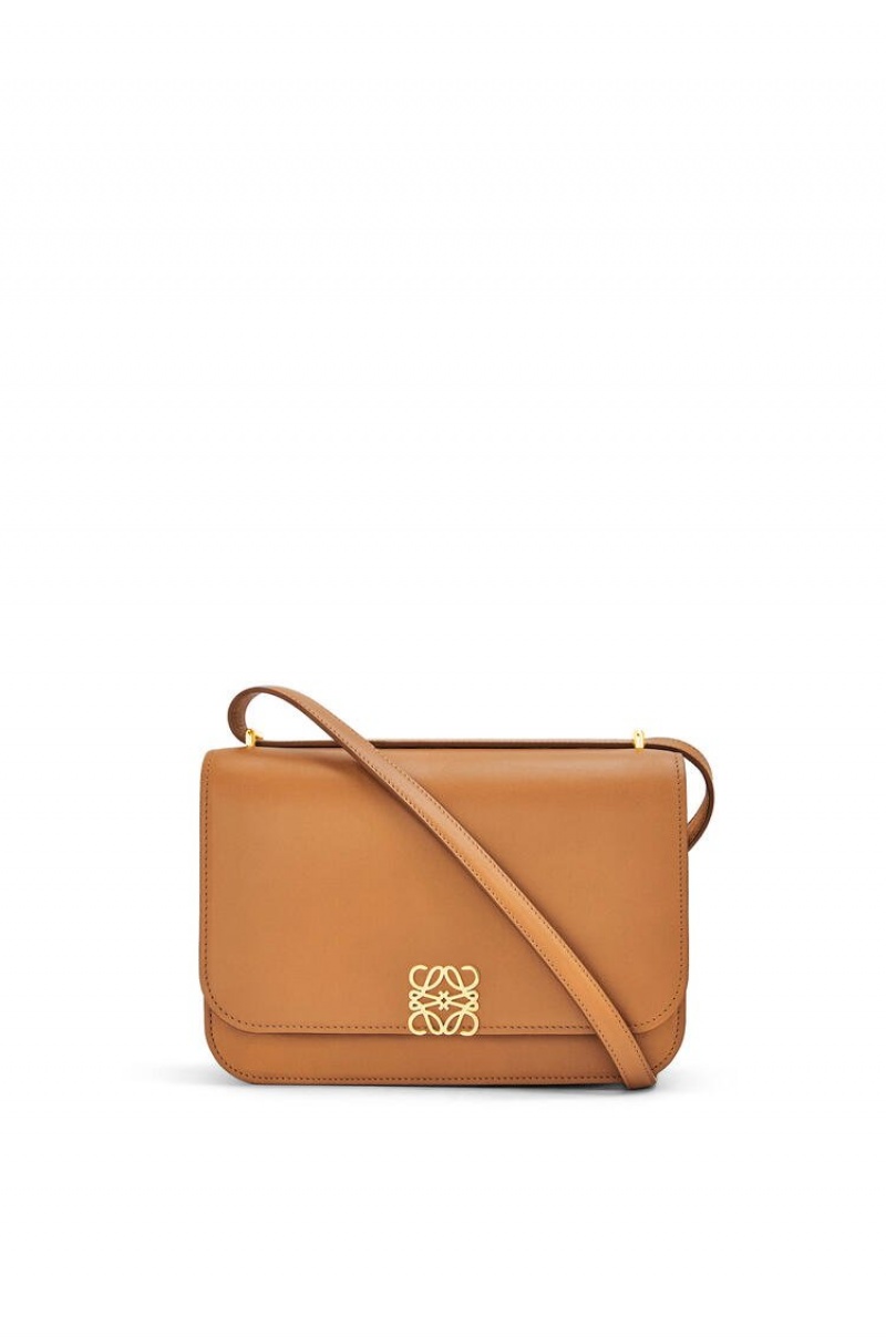 Bolsa De Hombro Loewe Goya bag in silk calfskin Mujer Warm Desert | 921QNAXUE