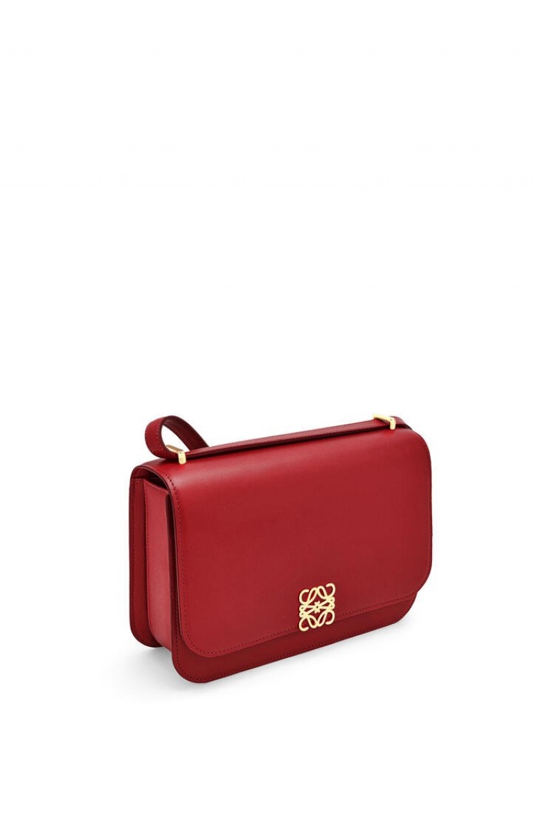 Bolsa De Hombro Loewe Goya bag in silk calfskin Mujer Rojas Oscuro | 065ZFQAEV