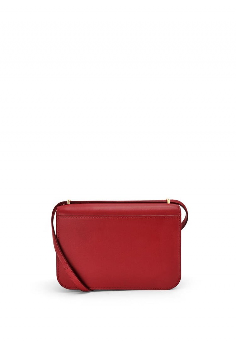 Bolsa De Hombro Loewe Goya bag in silk calfskin Mujer Rojas Oscuro | 065ZFQAEV