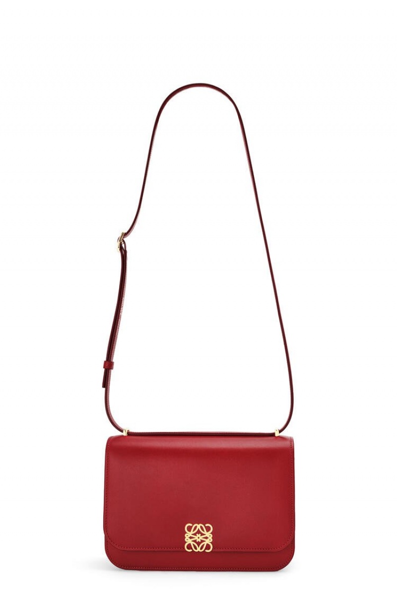 Bolsa De Hombro Loewe Goya bag in silk calfskin Mujer Rojas Oscuro | 065ZFQAEV