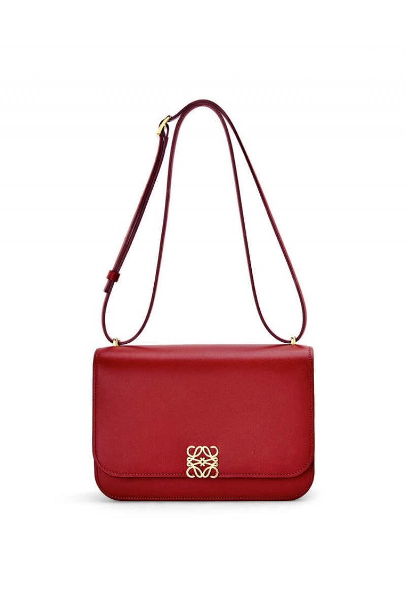 Bolsa De Hombro Loewe Goya bag in silk calfskin Mujer Rojas Oscuro | 065ZFQAEV