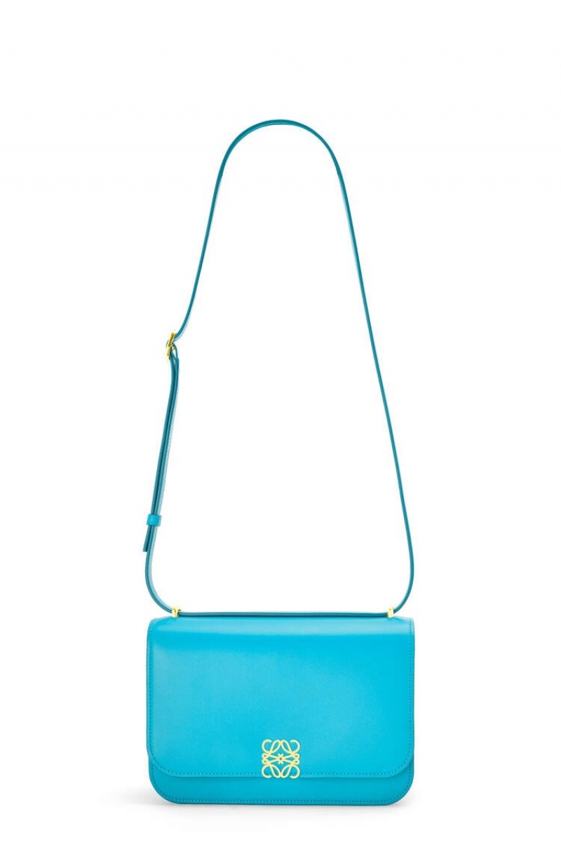 Bolsa De Hombro Loewe Goya bag in silk calfskin Mujer Cyan | 650HVDLYK