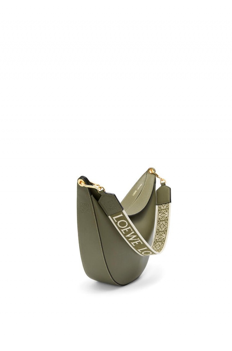 Bolsa De Hombro Loewe LOEWE Luna bag in satin calfskin and jacquard Mujer Verde | 908ZLGSPF