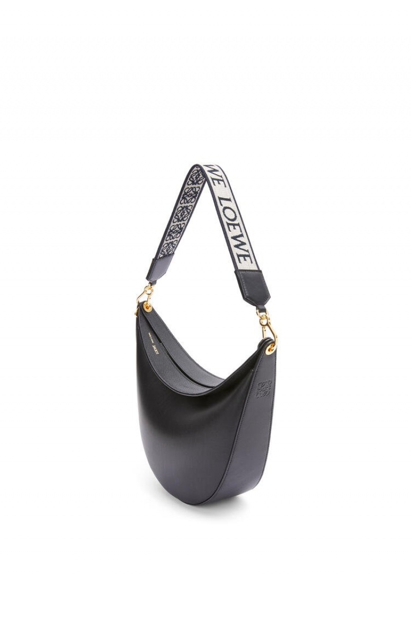 Bolsa De Hombro Loewe LOEWE Luna bag in satin calfskin and jacquard Mujer Negras | 745LFWBHO