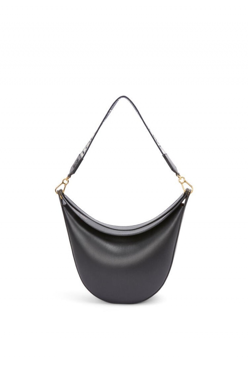 Bolsa De Hombro Loewe LOEWE Luna bag in satin calfskin and jacquard Mujer Negras | 745LFWBHO