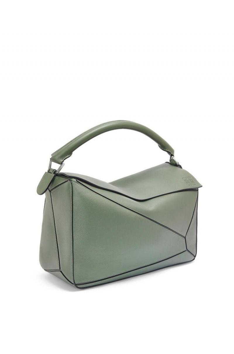 Bolsa De Hombro Loewe Large Puzzle bag in classic calfskin Hombre Verde Menta | 180CRLGVO