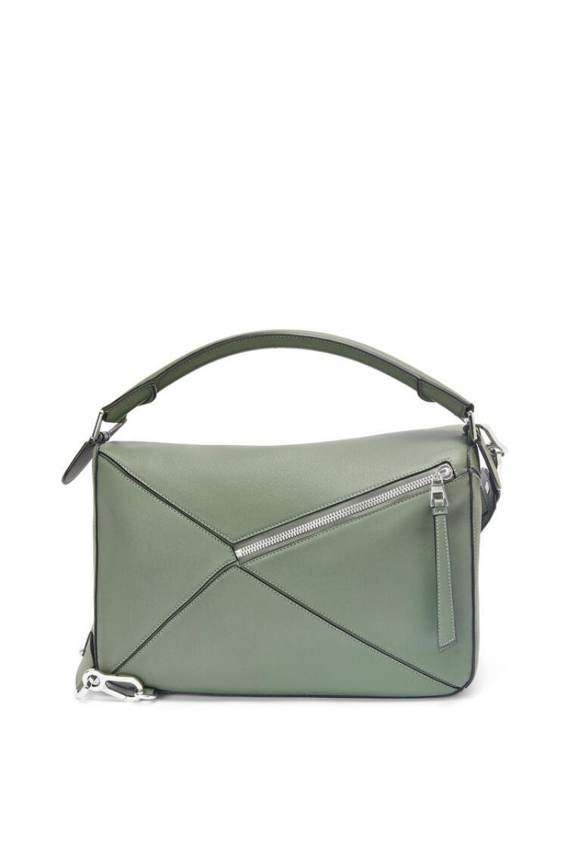 Bolsa De Hombro Loewe Large Puzzle bag in classic calfskin Hombre Verde Menta | 180CRLGVO