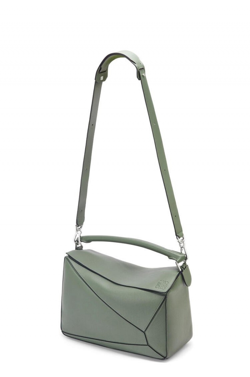 Bolsa De Hombro Loewe Large Puzzle bag in classic calfskin Hombre Verde Menta | 180CRLGVO