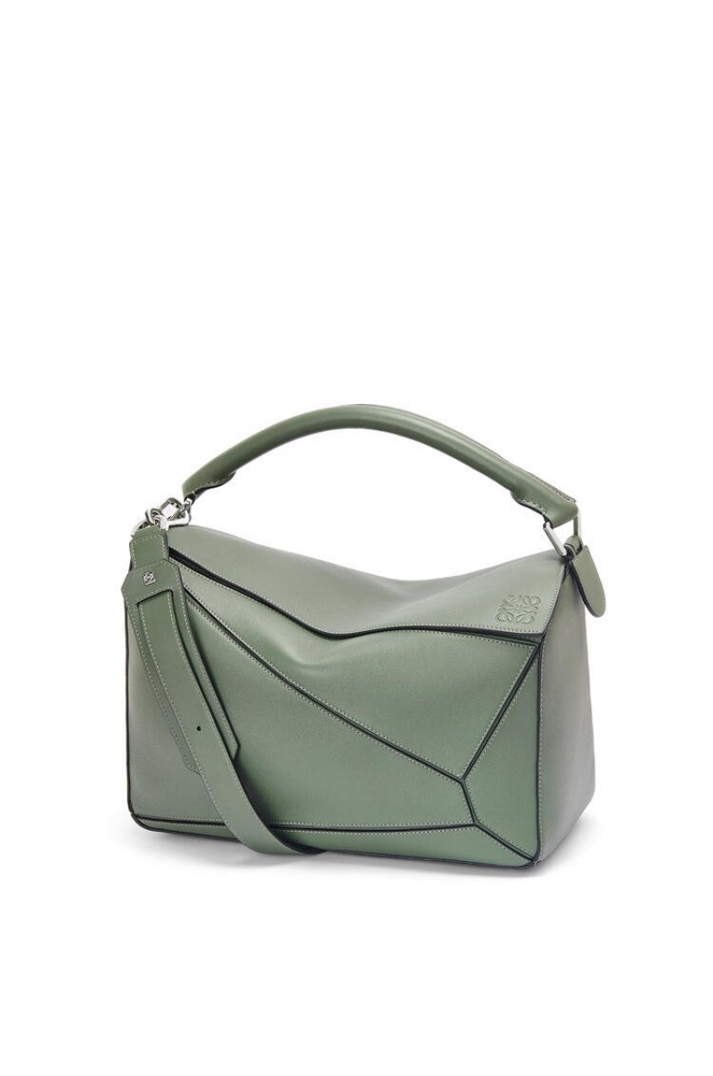 Bolsa De Hombro Loewe Large Puzzle bag in classic calfskin Hombre Verde Menta | 180CRLGVO