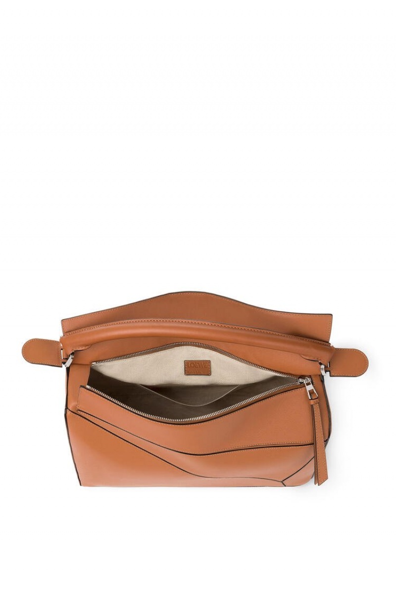 Bolsa De Hombro Loewe Large Puzzle bag in classic calfskin Hombre Tan | 487MWOKPT