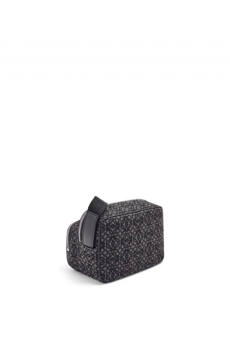 Bolsa De Hombro Loewe Mini Camera bag in Anagram jacquard and calfskin Hombre Negras | 806MEUPZR