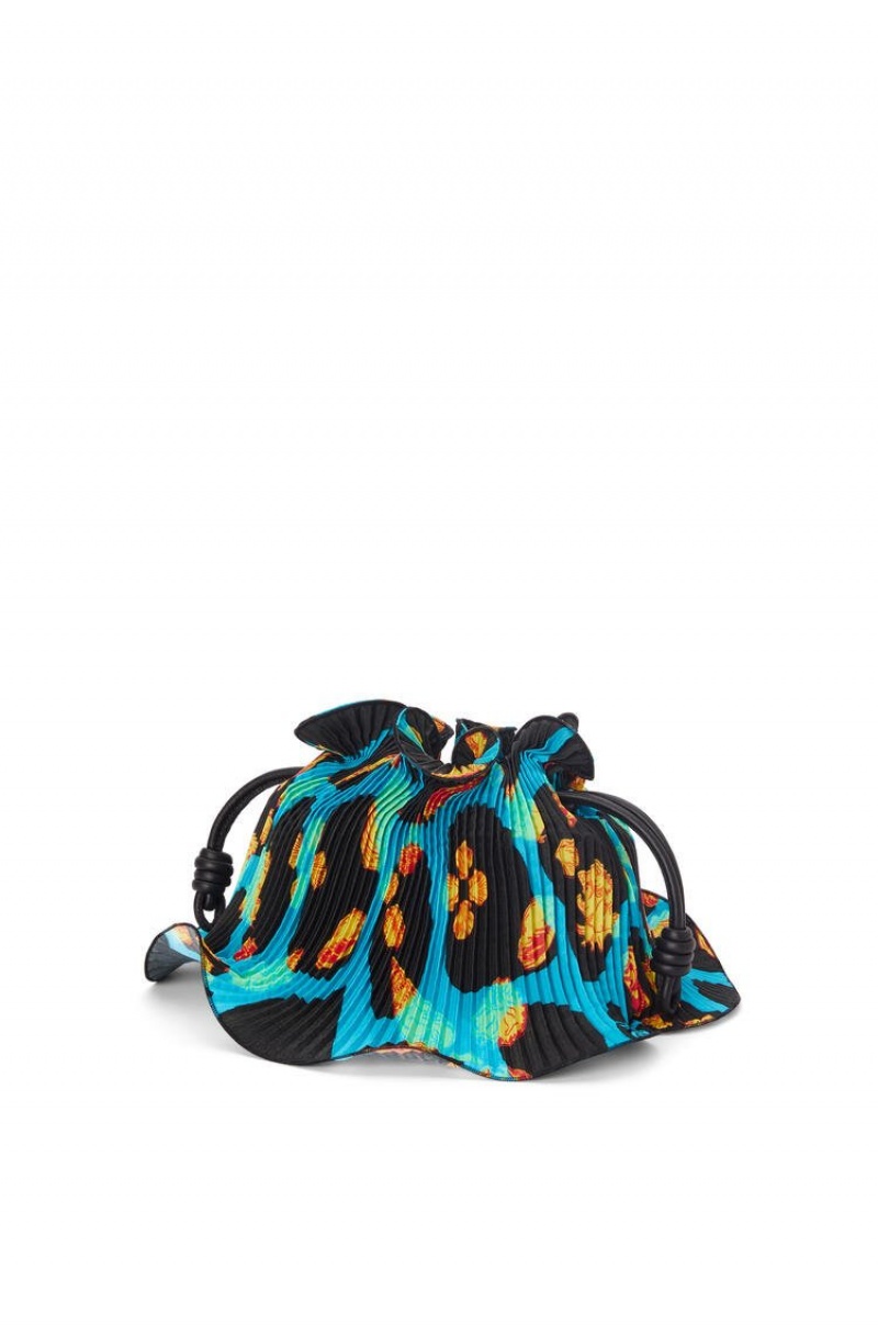 Bolsa De Hombro Loewe Mini Flamenco Clutch in textile and calfskin Mujer Negras | 816OBJQFY