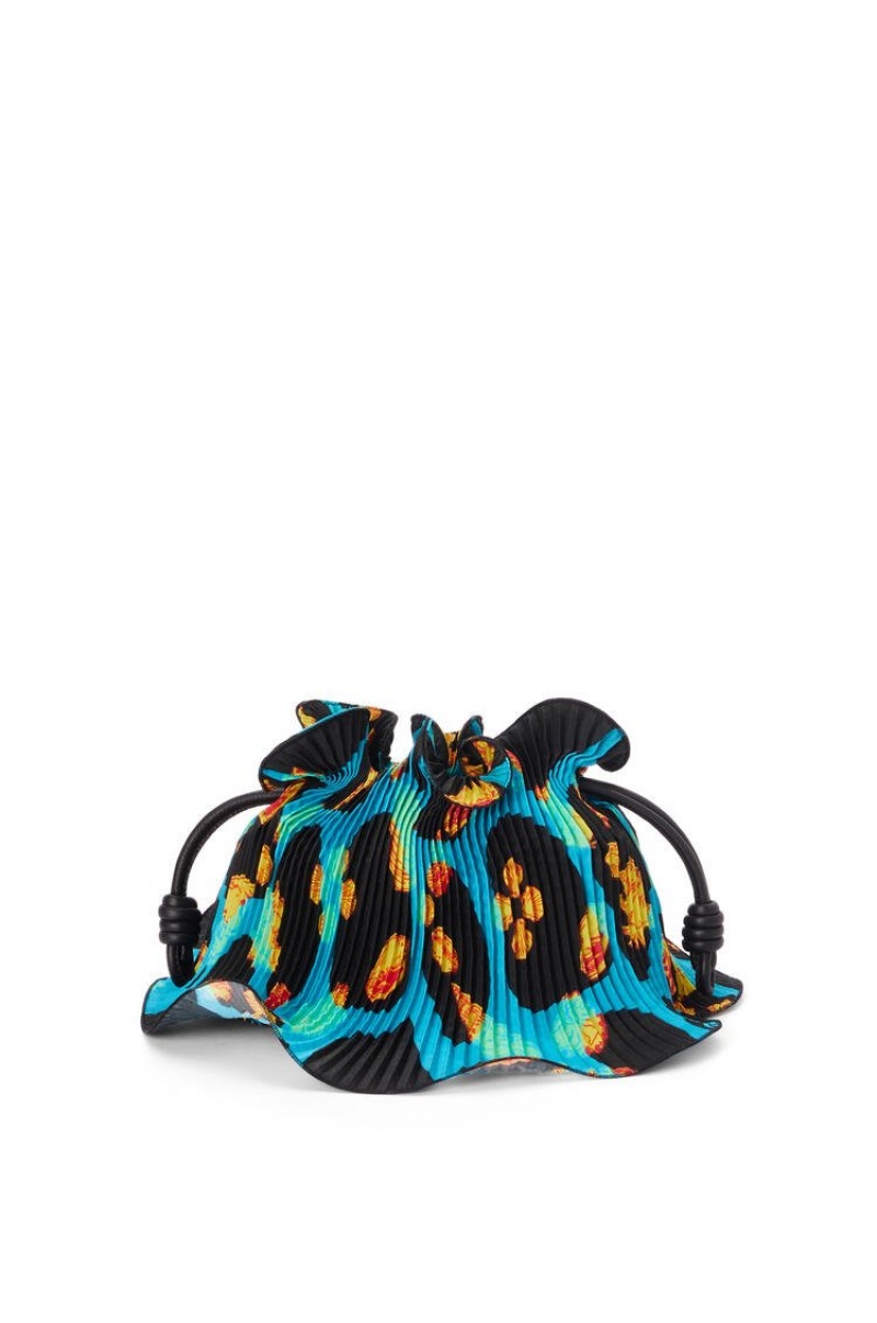 Bolsa De Hombro Loewe Mini Flamenco Clutch in textile and calfskin Mujer Negras | 816OBJQFY