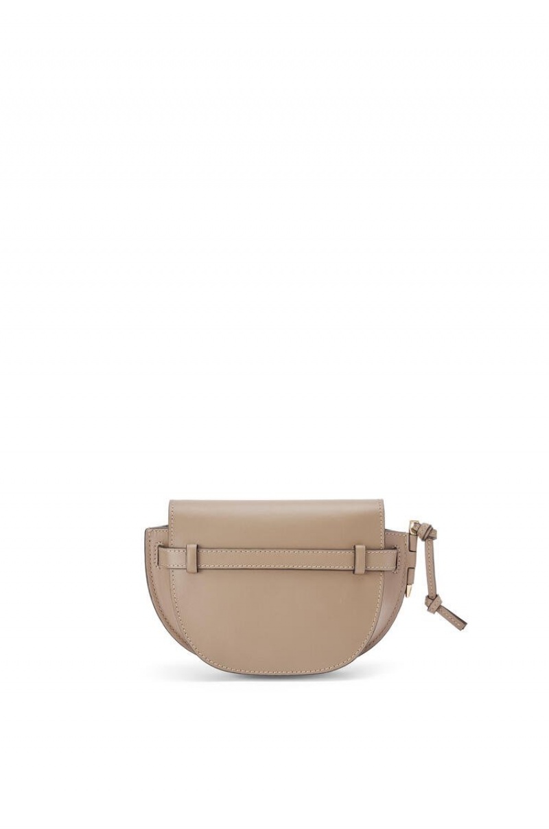 Bolsa De Hombro Loewe Mini Gate Dual bag in soft calfskin and jacquard Mujer Sand | 043FTVAPZ