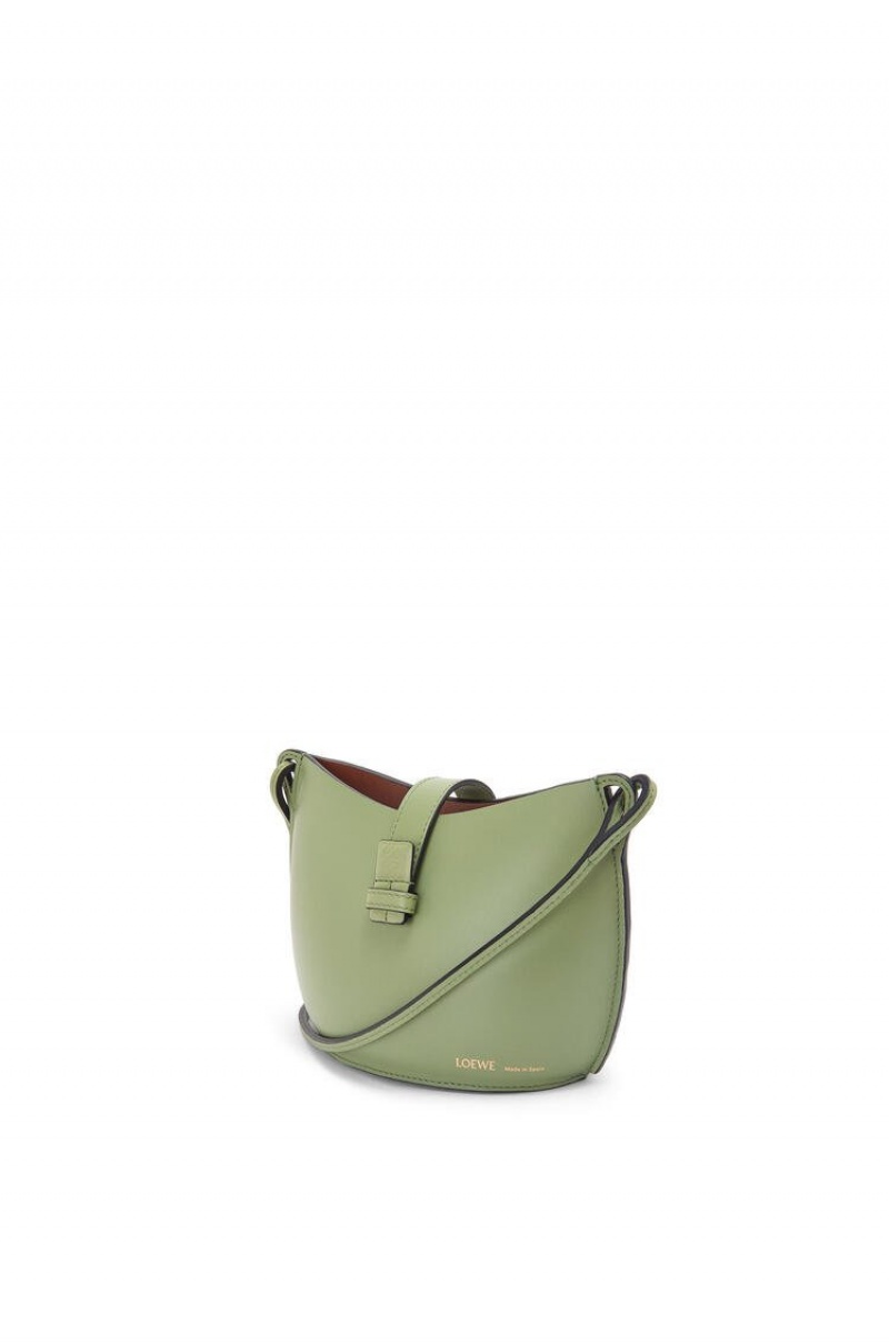 Bolsa De Hombro Loewe Moulded Bucket bag in calfskin Mujer Rosemary | 724TZNCVL