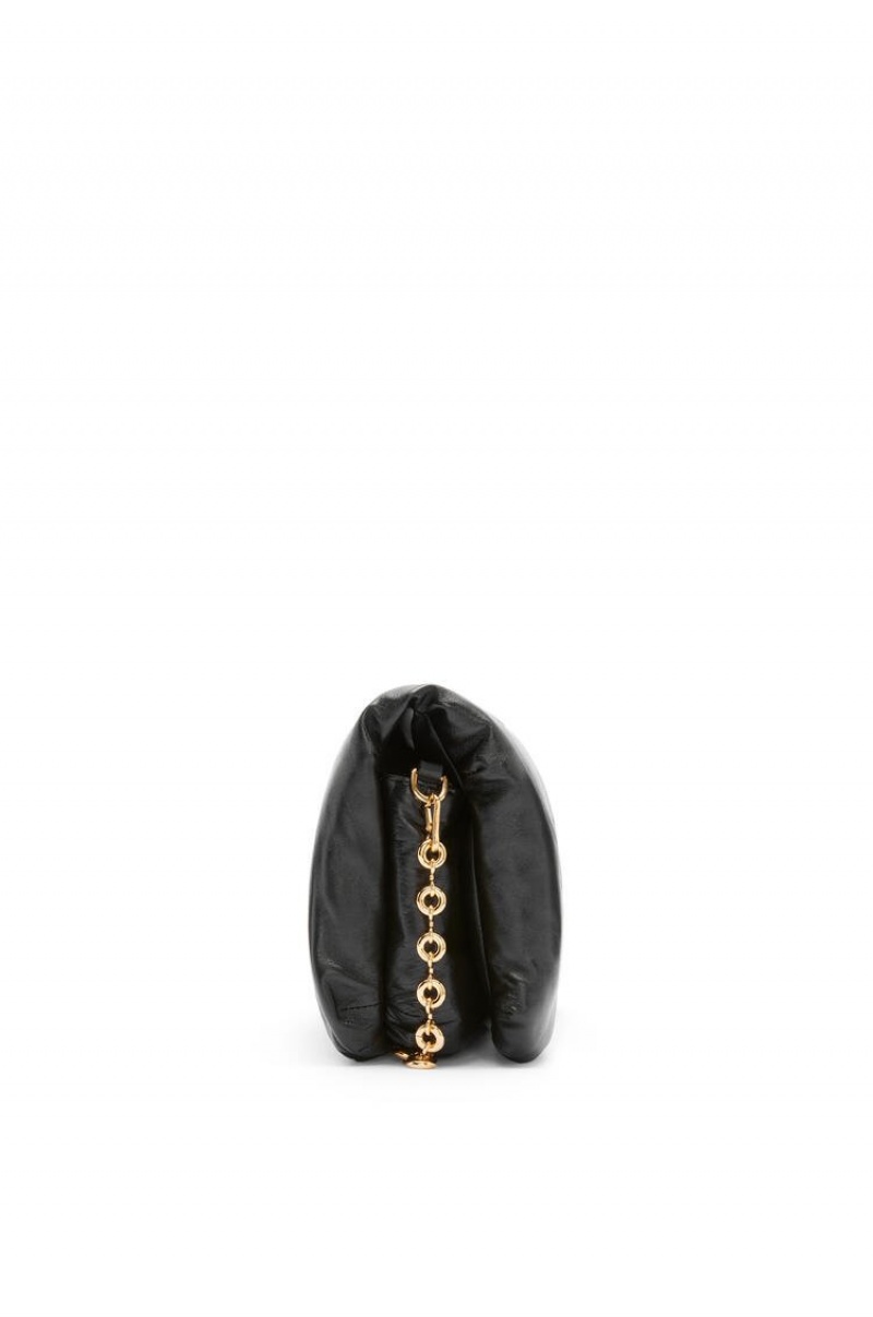 Bolsa De Hombro Loewe Puffer Goya bag in shiny nappa lambskin Mujer Negras | 410UHVTXB