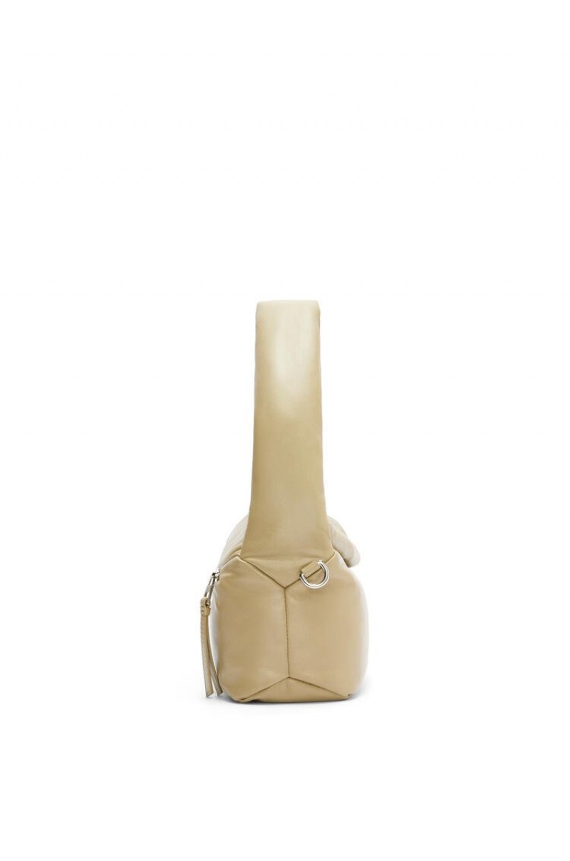 Bolsa De Hombro Loewe Puffer Puzzle Hobo bag in shiny nappa lambskin Mujer Verde | 890GZEPBH