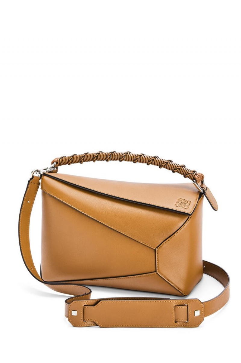 Bolsa De Hombro Loewe Puzzle Edge bag in nappa calfskin Mujer Warm Desert | 130DQCVWN