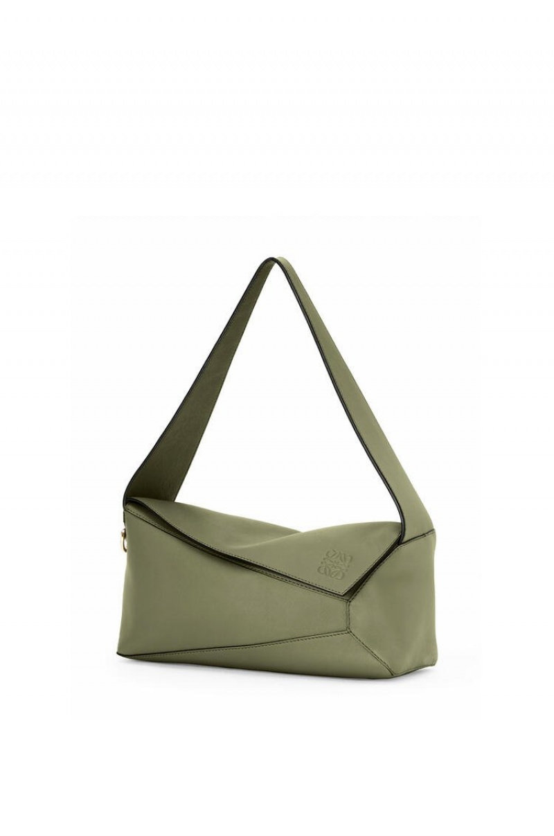 Bolsa De Hombro Loewe Puzzle Hobo bag in nappa calfskin Mujer Verde | 620FMZVNB