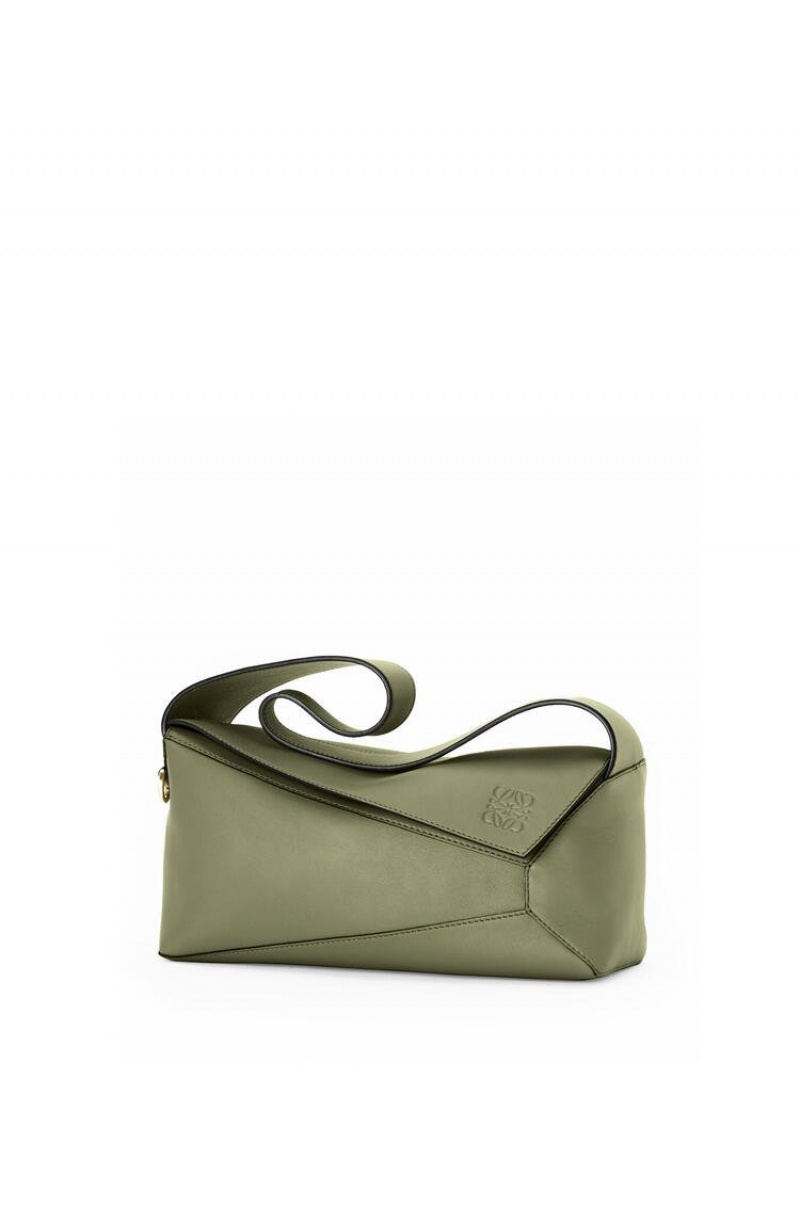 Bolsa De Hombro Loewe Puzzle Hobo bag in nappa calfskin Mujer Verde | 620FMZVNB