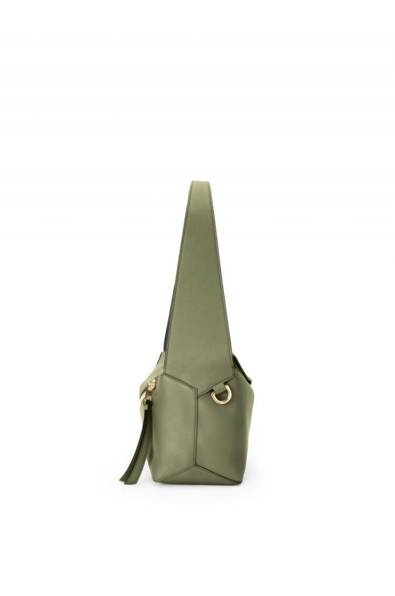 Bolsa De Hombro Loewe Puzzle Hobo bag in nappa calfskin Mujer Verde | 620FMZVNB