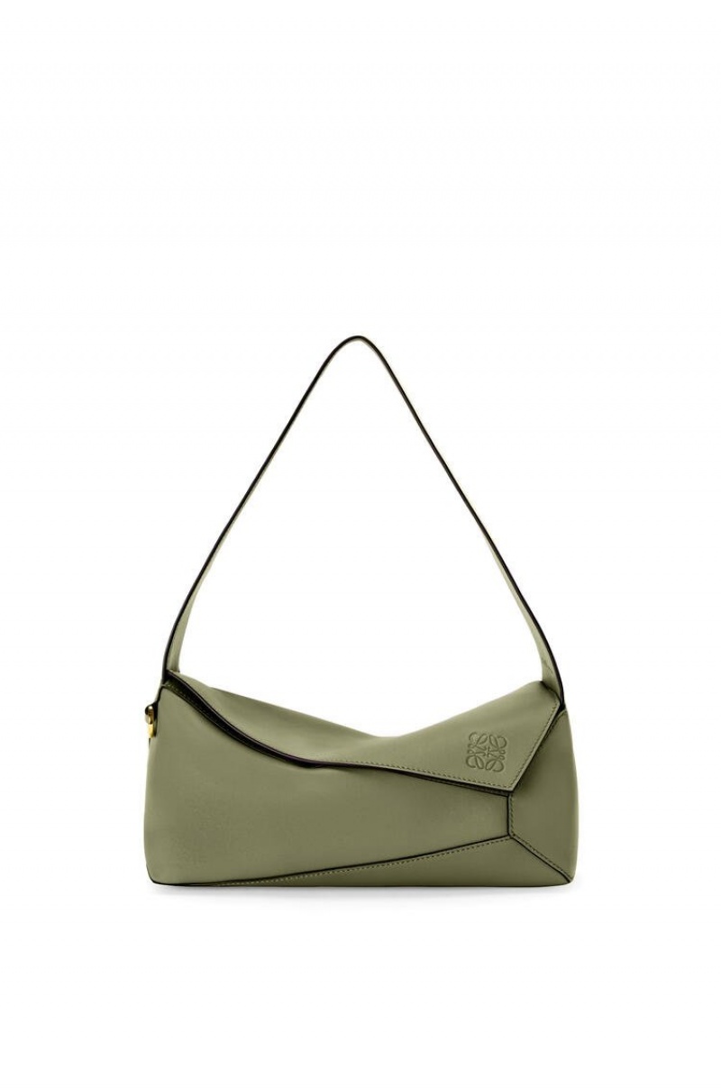 Bolsa De Hombro Loewe Puzzle Hobo bag in nappa calfskin Mujer Verde | 620FMZVNB