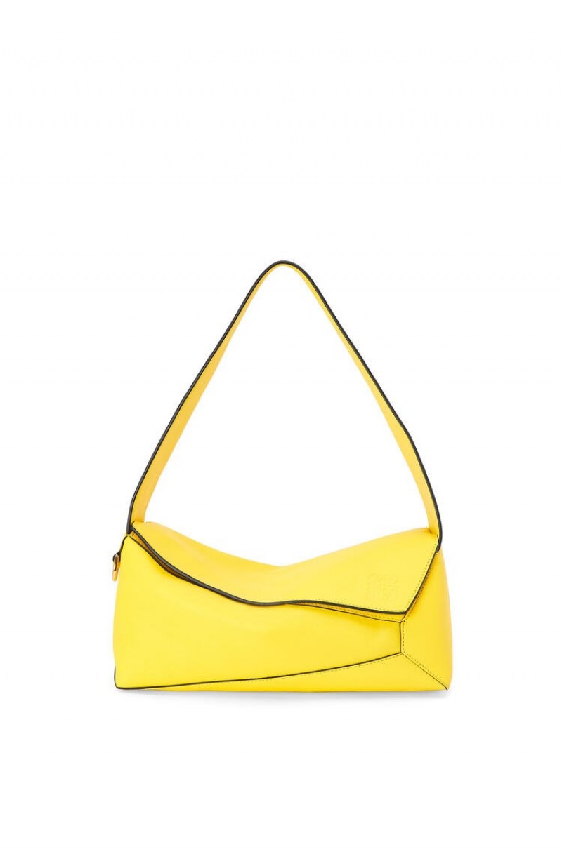 Bolsa De Hombro Loewe Puzzle Hobo bag in nappa calfskin Mujer Limón | 697SZNPBO