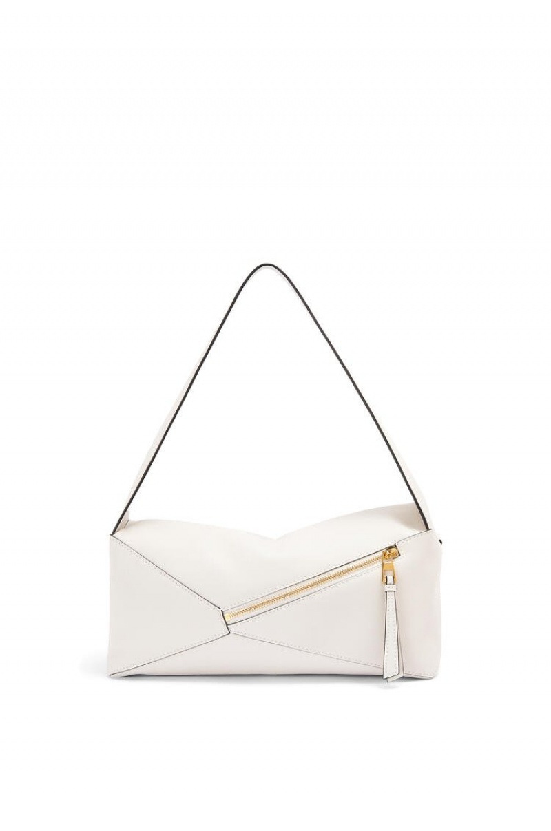 Bolsa De Hombro Loewe Puzzle Hobo bag in nappa calfskin Mujer Blancas | 086RNASFE