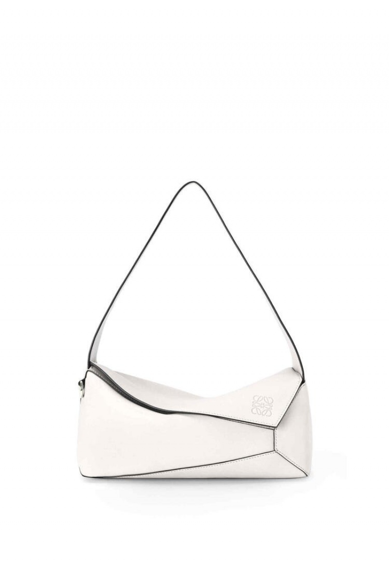 Bolsa De Hombro Loewe Puzzle Hobo bag in nappa calfskin Mujer Blancas | 086RNASFE