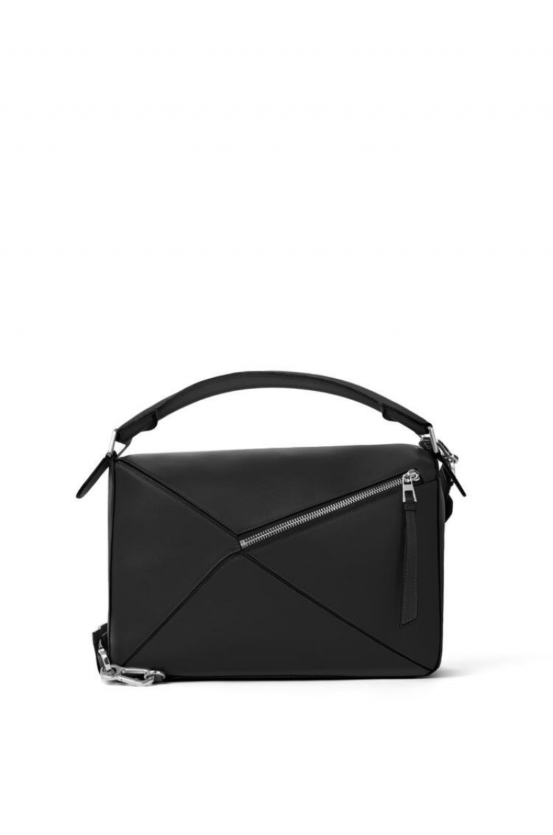 Bolsa De Hombro Loewe Puzzle bag in classic calfskin Mujer Negras | 329RAHUNC