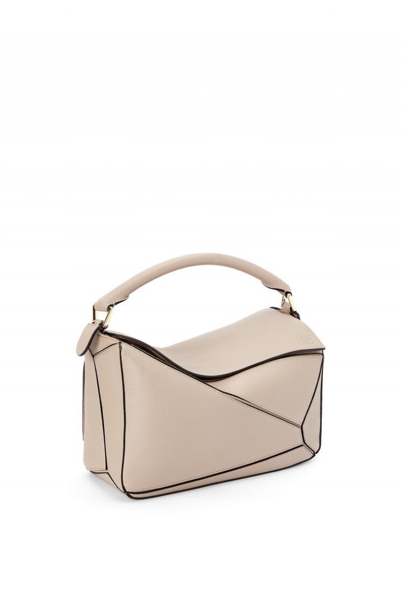 Bolsa De Hombro Loewe Puzzle bag in soft grained calfskin Mujer Sand | 718INVRJX