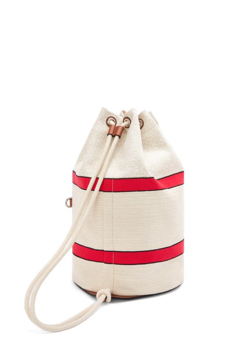 Bolsa De Hombro Loewe Sailor bag in jacquard and calfskin Hombre Rojas | 758FBISZC