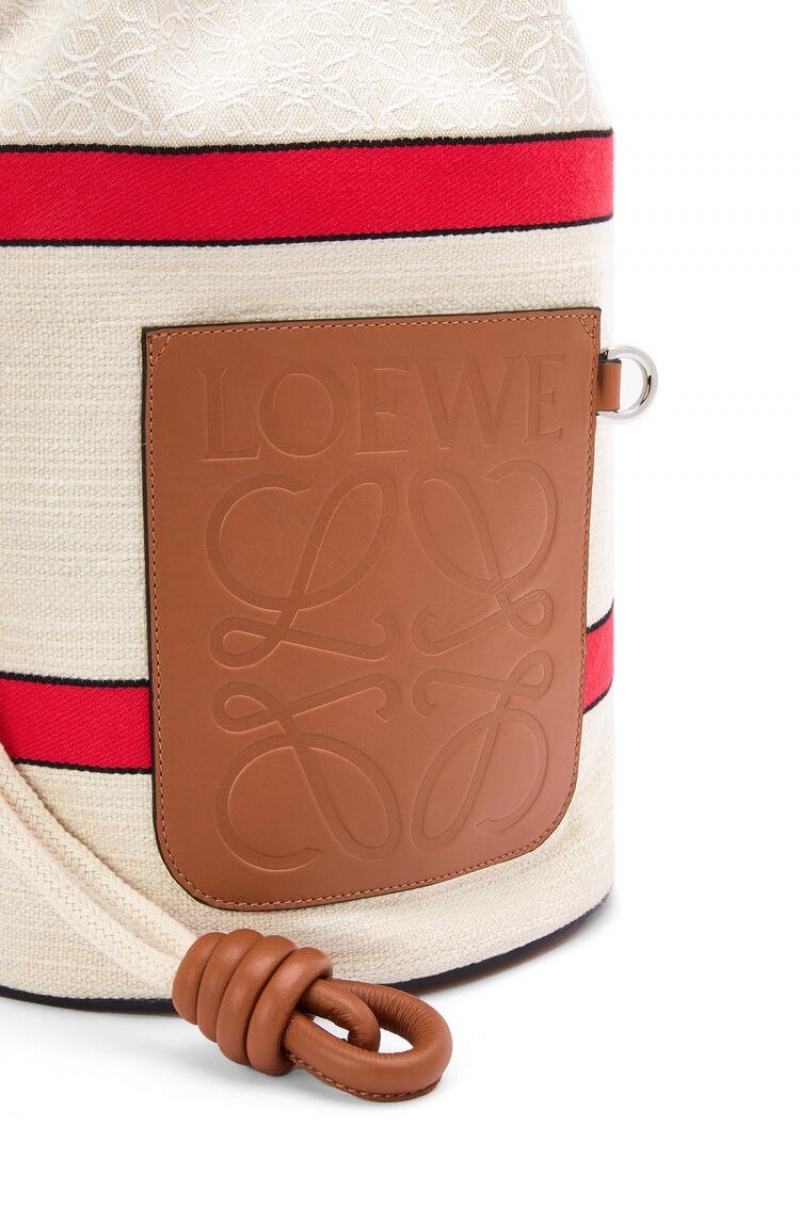 Bolsa De Hombro Loewe Sailor bag in jacquard and calfskin Hombre Rojas | 758FBISZC