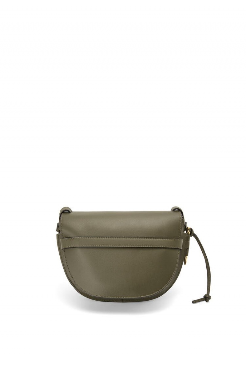 Bolsa De Hombro Loewe Small Gate bag in soft calfskin and jacquard Mujer Verde | 230MTYCAB