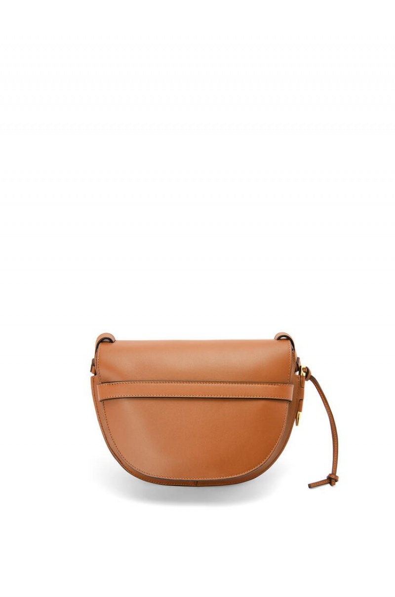 Bolsa De Hombro Loewe Small Gate bag in soft calfskin and jacquard Mujer Tan | 328NJLHQC