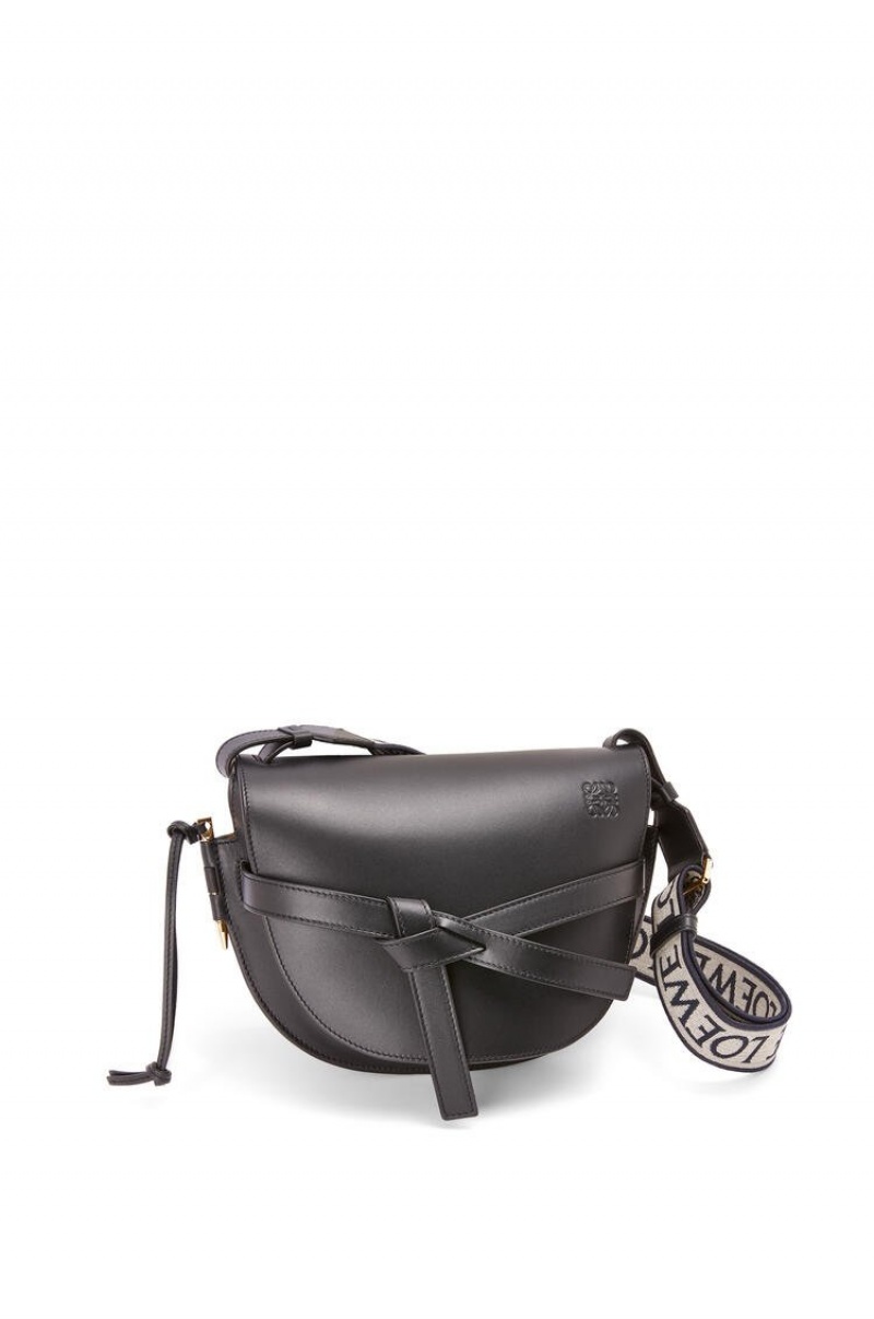 Bolsa De Hombro Loewe Small Gate bag in soft calfskin and jacquard Mujer Negras | 361MKZFBJ