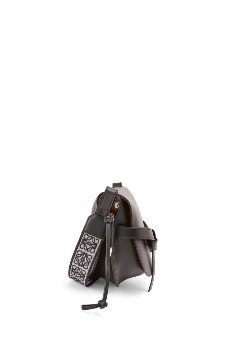 Bolsa De Hombro Loewe Small Gate bag in soft calfskin and jacquard Mujer Negras | 361MKZFBJ