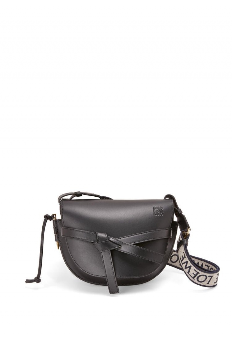 Bolsa De Hombro Loewe Small Gate bag in soft calfskin and jacquard Mujer Negras | 361MKZFBJ