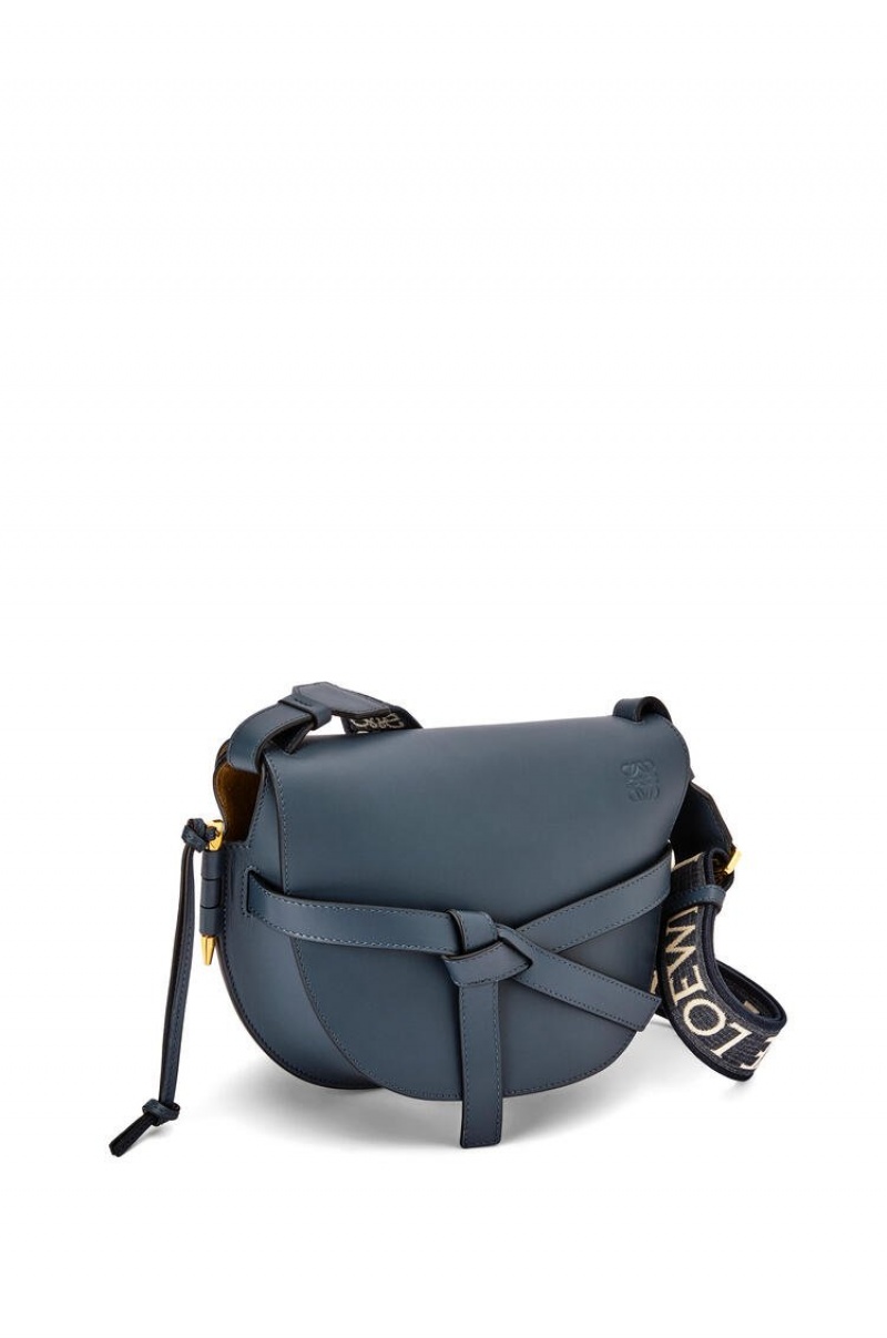 Bolsa De Hombro Loewe Small Gate bag in soft calfskin and jacquard Mujer Azules | 516RPAFYW