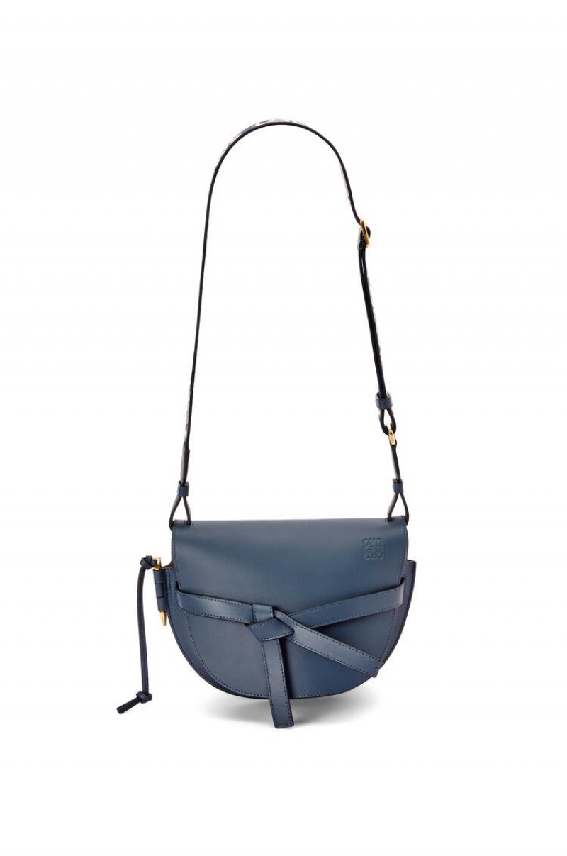 Bolsa De Hombro Loewe Small Gate bag in soft calfskin and jacquard Mujer Azules | 516RPAFYW