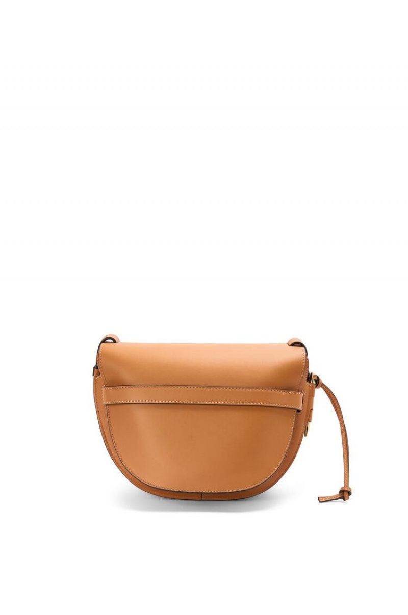 Bolsa De Hombro Loewe Small Gate bag in soft calfskin and jacquard Mujer Warm Desert | 296LROIAH