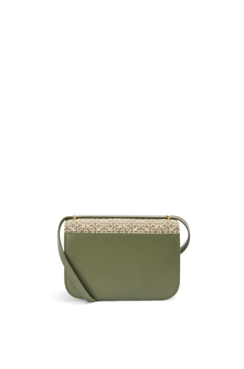 Bolsa De Hombro Loewe Small Goya bag in Anagram jacquard and calfskin Mujer Verde Verde | 187ZDAWYL