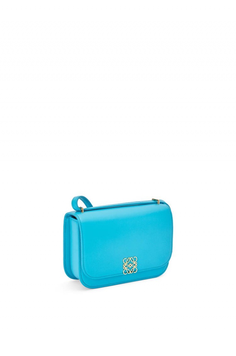 Bolsa De Hombro Loewe Small Goya bag in silk calfskin Mujer Cyan | 032PEGRCS