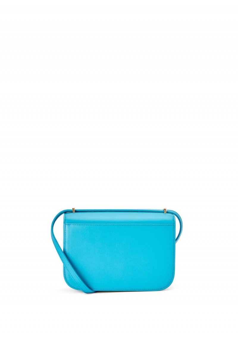 Bolsa De Hombro Loewe Small Goya bag in silk calfskin Mujer Cyan | 032PEGRCS