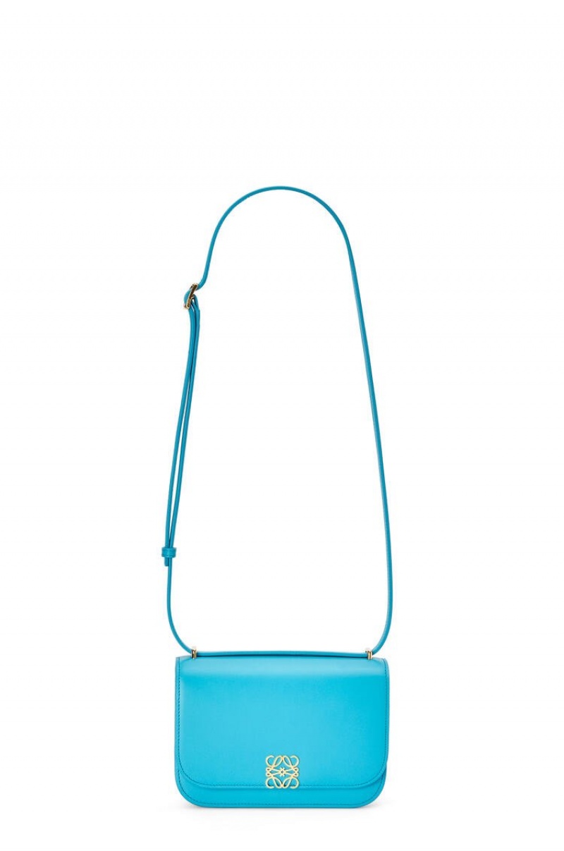 Bolsa De Hombro Loewe Small Goya bag in silk calfskin Mujer Cyan | 032PEGRCS