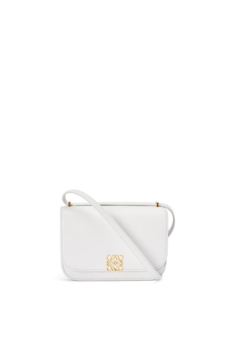 Bolsa De Hombro Loewe Small Goya bag in silk calfskin Mujer Blancas | 301FOLYUK