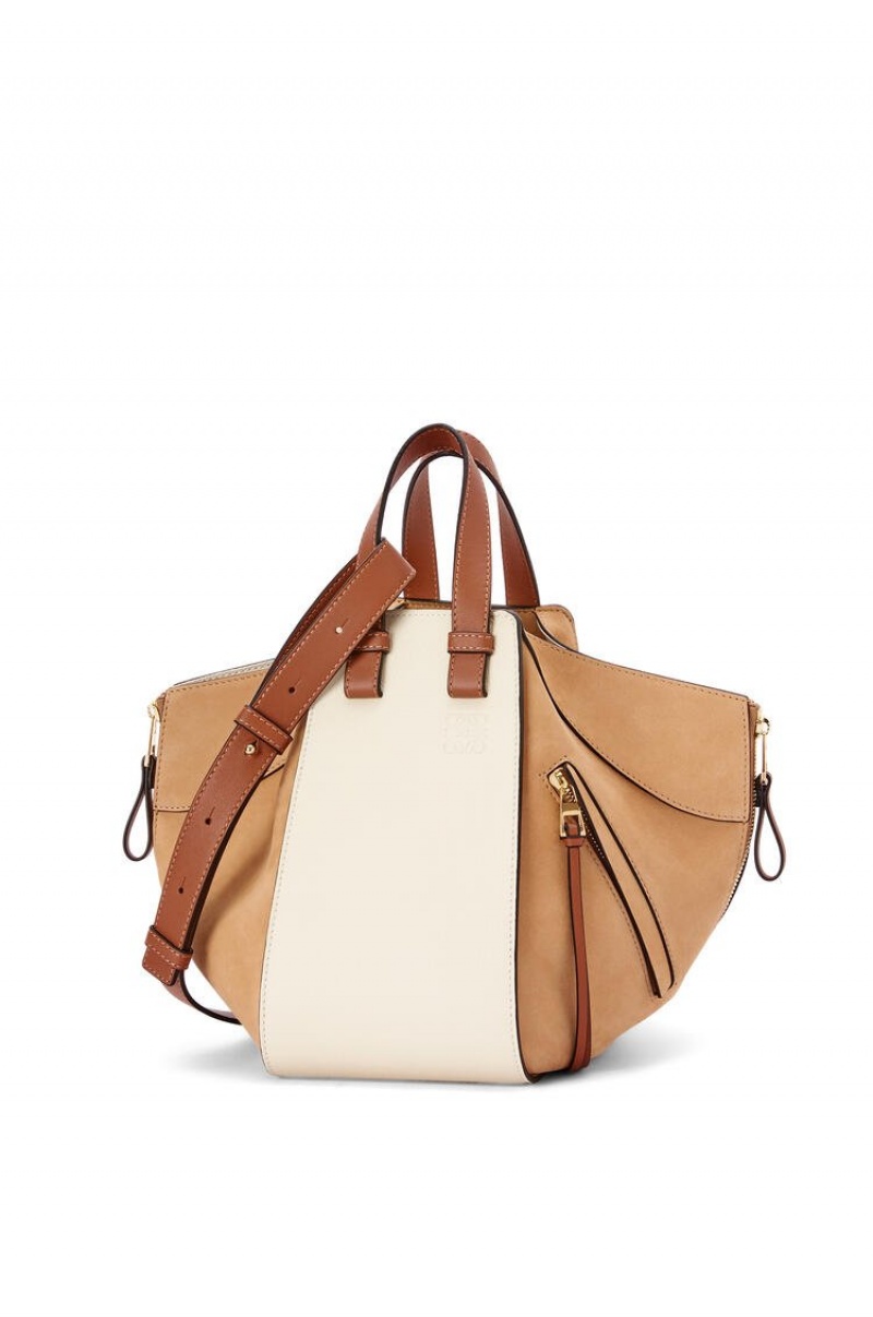 Bolsa De Hombro Loewe Small Hammock bag in classic calfskin and suede Mujer Milk / Warm Desert | 507RCOGHV