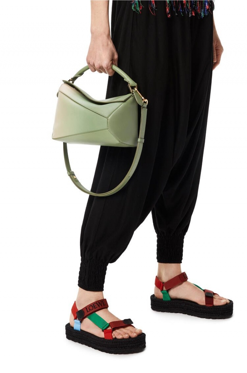 Bolsa De Hombro Loewe Small Puzzle Edge bag in degrade nappa calfskin Mujer Verde Menta | 784UCDWTJ