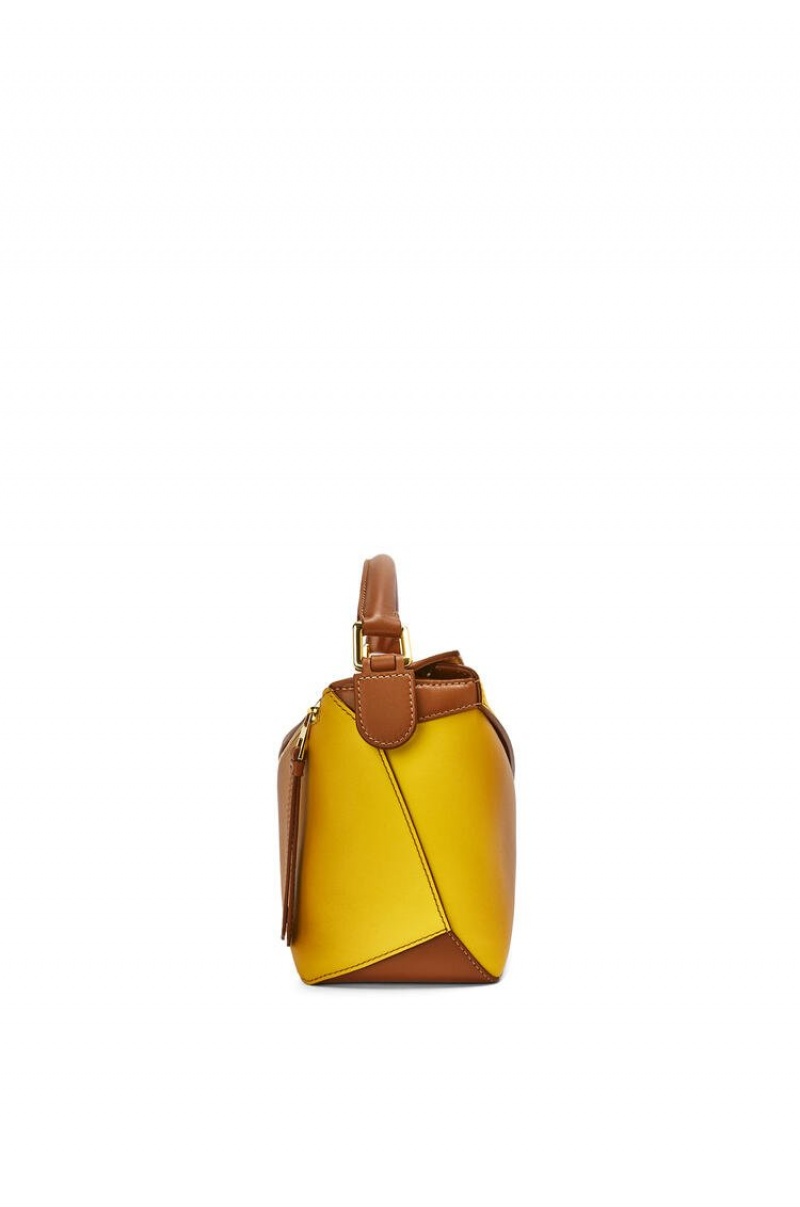 Bolsa De Hombro Loewe Small Puzzle Edge bag in degrade nappa calfskin Mujer Limón | 629GUEFTH